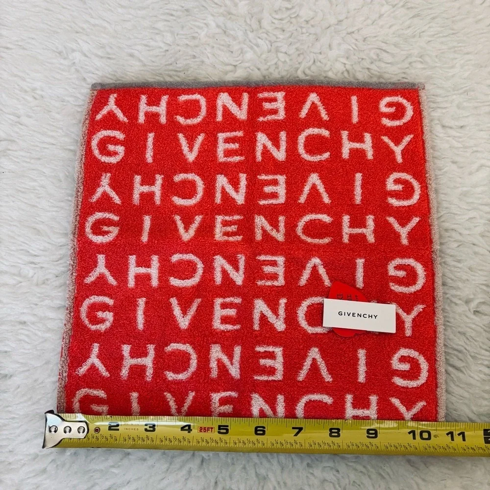 Givenchy Red  and White Hand Towel Size 10.5”